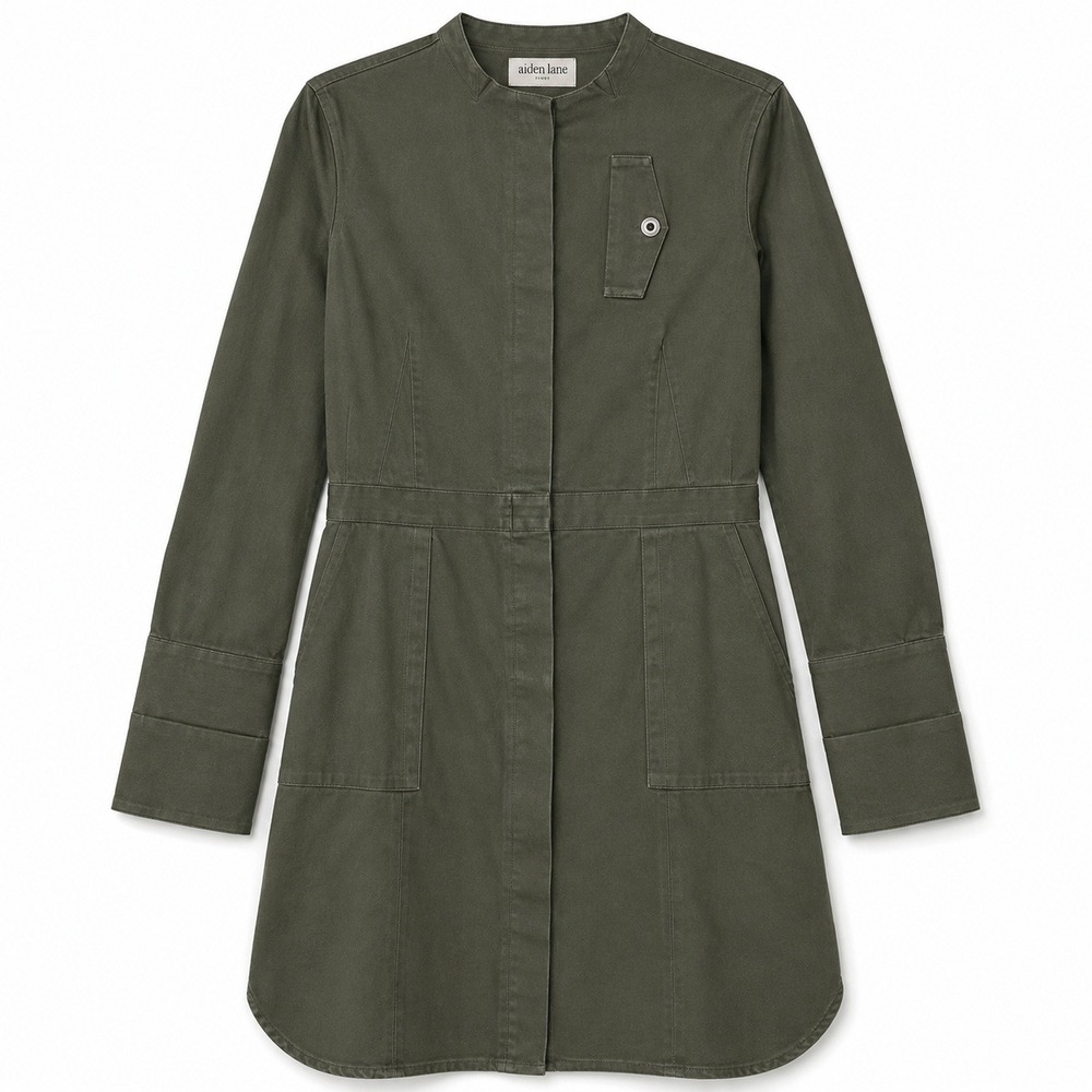 Aiden Lane Utility Shacket Dress Women Small Gorp Fieldcore Workwear Military